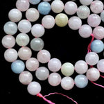 Morganite Crystal Gemstone Beads Round (10pcs) Choose size - Beadsy Beads