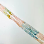Morganite Crystal Rondelle Faceted Gemstone Beads 3.5mm - 15.5" Strand - Beadsy Beads