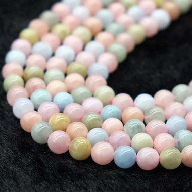 Morganite Crystal Gemstone Beads Round (10pcs) Choose size