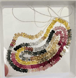 Multicoloured Sapphire Crystal Faceted Rondelle Gemstones Beads 3mm - 15.5" Strand - Beadsy Beads