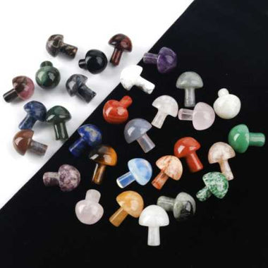 Limited! Healing Cute Baby Crystal Gemstone Mushrooms 2cm -2pcs