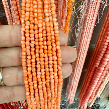 Natural Coral Crystal Bead Nugget 3 - 4mm - 15.5"inches Strand - Beadsy Beads