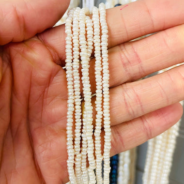 Natural Freshwater Pearls Rondelle Beads 2 - 3 mm - 15.5"inches Strand - Beadsy Beads