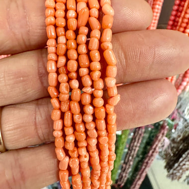 Natural Pink Coral Bead Nugget 4mm - 15.5"inches Strand - Beadsy Beads