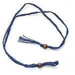 Navy Blue - Eco - Friendly 100% Linen Cord Interchangable / Adjustable Macrame Crystal Pendant Pouch Net - Beadsy Beads
