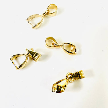 Nickel Free 18 kt Gold Plated Claw Bail 10pcs - Beadsy Beads