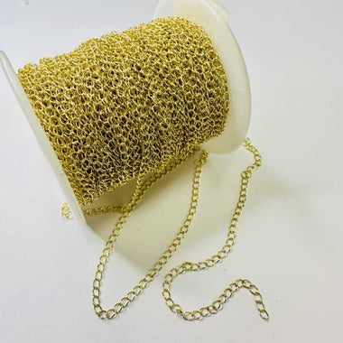 Nickel Free Gold Plated Chain - Chain Link Oval 6mm - 1 Metre - Beadsy Beads