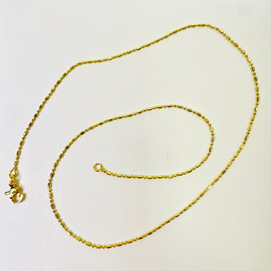 Nickel Free Gold Plated Chain Necklace Barrel & Ball - 43 cm - Beadsy Beads