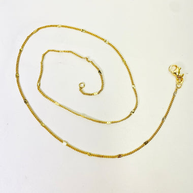 Nickel Free Gold Plated Curb Chain Necklace - 42 cm - Beadsy Beads