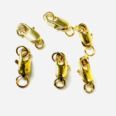 Nickel Free Lobster Clasp Set - Yellow Gold Plated 10pcs - Beadsy Beads