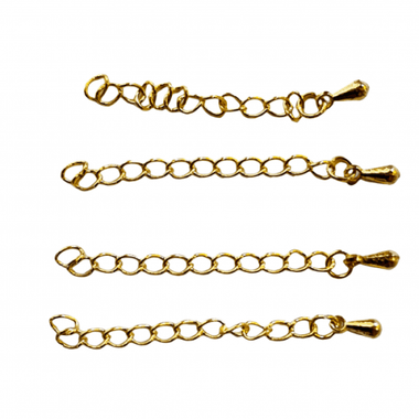 Nickel Free Yellow Gold Extension chains - 10pcs - Beadsy Beads