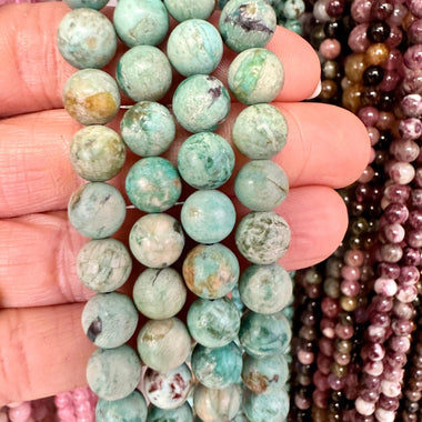 Peruvian Turquoise Crystal Beads Round 8mm mm - 15.5 inches strand - Beadsy Beads