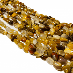 Petrified Wood Crystal Tumbled Nugget Gemstones Beads 6 - 8mm – 15.5″ Strand - Beadsy Beads