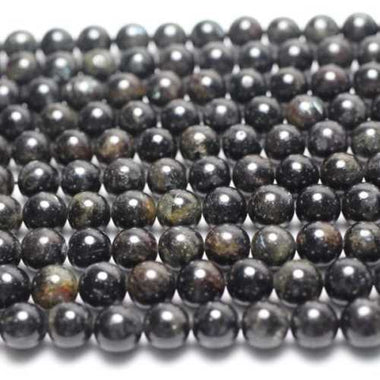 Authentic RARE! Astrophyllite Gemstones Beads Round 8mm - 10 pcs