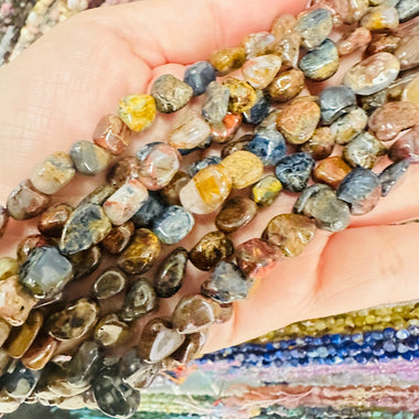Pietersite Tumbled Nugget Gemstones Beads 8 - 10mm - 15.5" Strand - Beadsy Beads