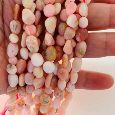 Pink Opal Potato Tumbled Nugget Gemstones Beads 6*8mm - 15" Strand - Beadsy Beads