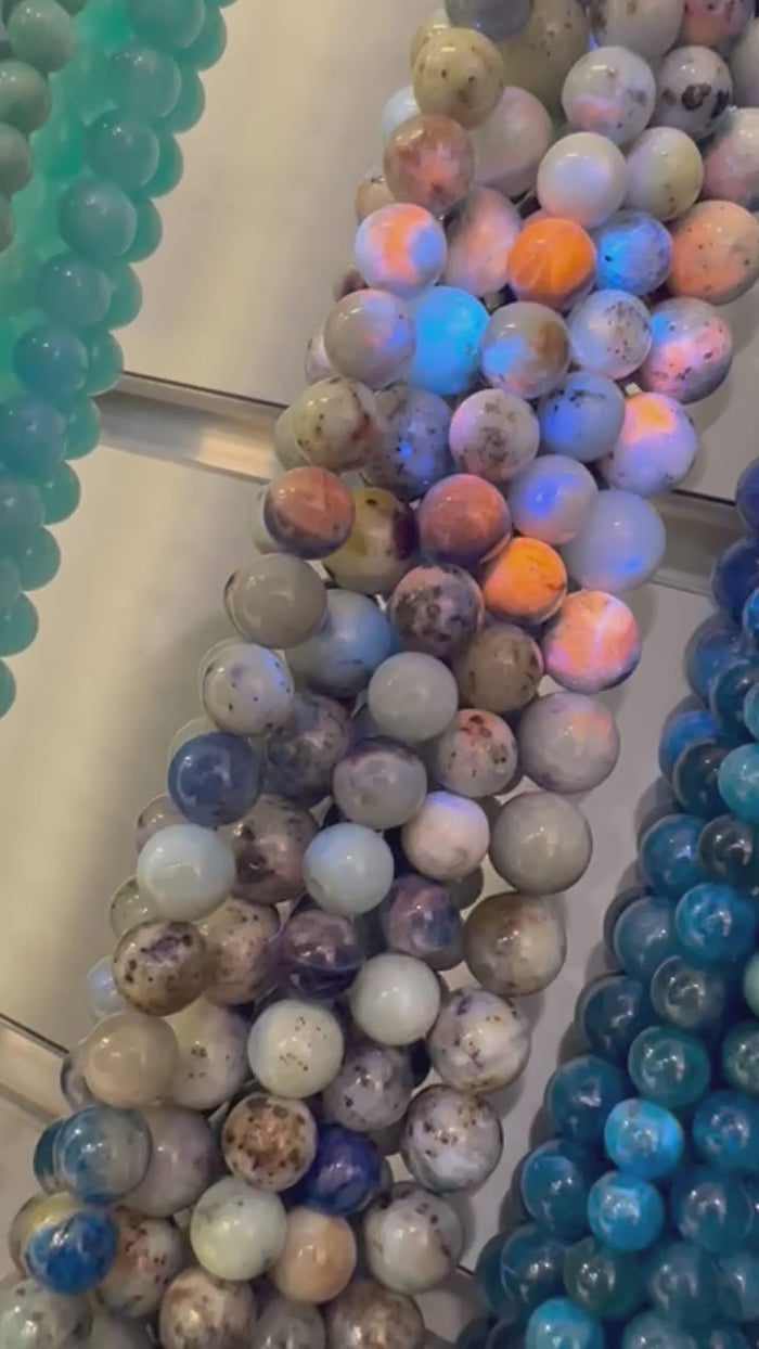 Rare! UV reactive and absorbant Hackmanite Round Beads - 15.5 Inches - Choose Size