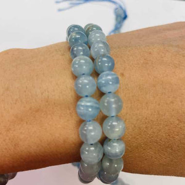 Pure Blue Calcite Round Strand 8mm - Beadsy Beads