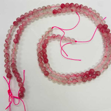 Rainbow Cherry Rhodonite 6mm Round Bead Strand 15 inch - Beadsy Beads