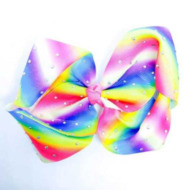 Rainbow diamonte twisted Hairbows - Beadsy Beads