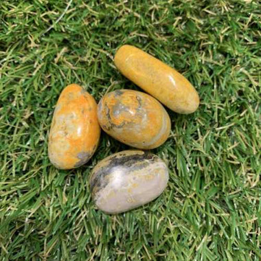 RARE Authentic High Quality Bumble Bee Jasper Tumbled Gemstones app. 2 - 3cm - 1pcs - Beadsy Beads