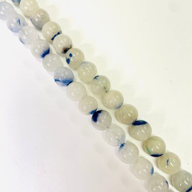 RARE! Dumortierite Crystal Gemstone Beads Round 8mm 15.5'' Strand - Beadsy Beads