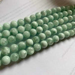 RARE Green Angelite / Celestite Loose Gemstone Beads 8mm - 15.5in Strand - Beadsy Beads