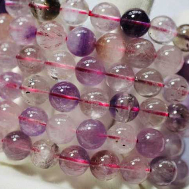 RARE! Super 7 (Melody Stone) Crystal Gemstone Round Beads 8mm - 15inches - Beadsy Beads