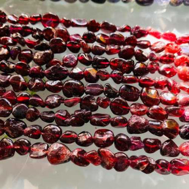 Authentic Red Garnet Potato Tumbled Nugget Gemstones Beads 6*8mm -15" Strand
