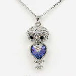 Rhodium Plated Swarovski Pendant Necklace Owl - Beadsy Beads