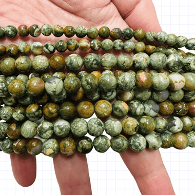 Rhyolite Crystal Gemstone Beads Round Choose Size - 15.5in Strand - Beadsy Beads