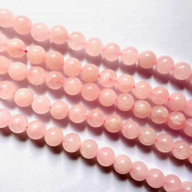 Rose Quartz Gemstone Crystals Round Beads 10mm - 30pcs - Beadsy Beads