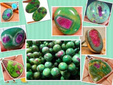 Ruby Zoisite - Anyolite Crystal Gemstone Beads Round 8mm - 6pcs - Beadsy Beads
