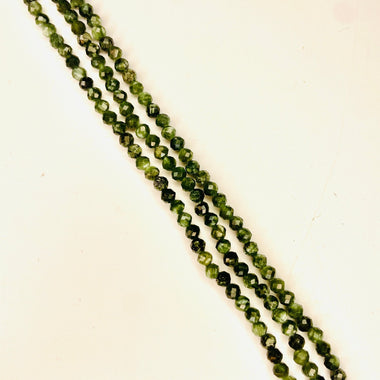 Seraphinite Round Faceted Crystal Gemstone 3mm 15.5 inches strand - Beadsy Beads