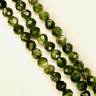 Seraphinite Round Faceted Crystal Gemstone 3mm 15.5 inches strand - Beadsy Beads