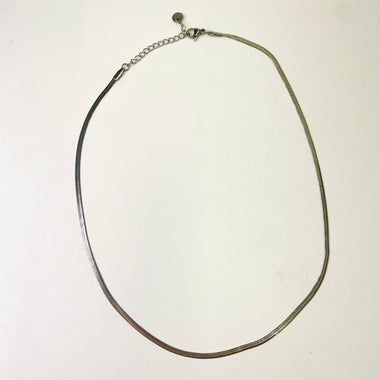 Stainless Steel Flat Snake Chain Necklace 45cm - Beadsy Beads