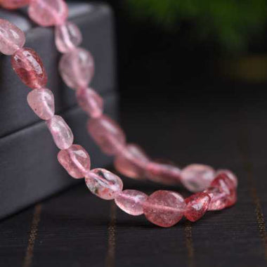 Strawberry Quartz Crystal Round Faceted Gemstone Beads 4mm - 15.5" Strand - Beadsy Beads
