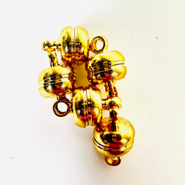 Strong Magnetic Clasp - Yellow Gold Plated Rounded Barrel shape 5pcs - Beadsy Beads