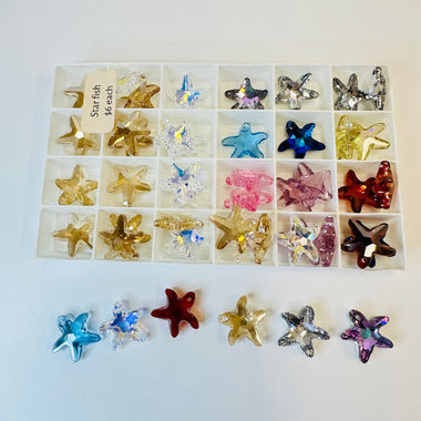 Swarovski Crystal Pendants Star Fish shape 16mm - Choose Colours - Beadsy Beads
