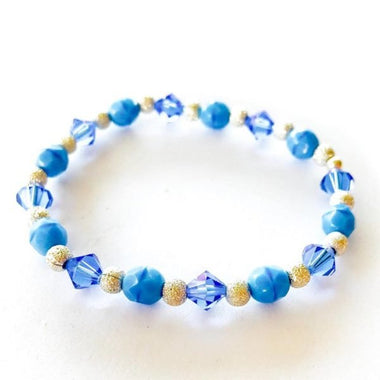 Swarovski/ European Glass Bracelet Light Sapphire blue - Beadsy Beads