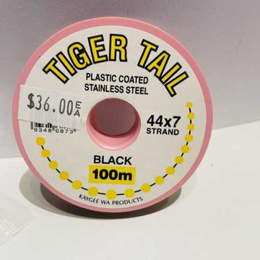 Tiger Tail Flexible Wire (Kaygee Product) 100m - Black