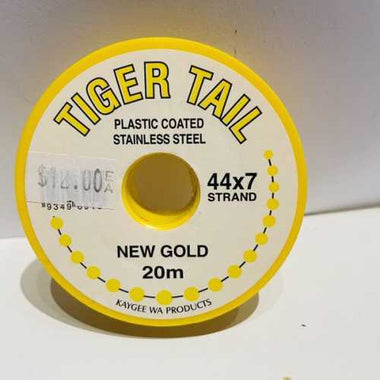 Tiger Tail Flexible Wire (Kaygee Product) 20m - New Gold