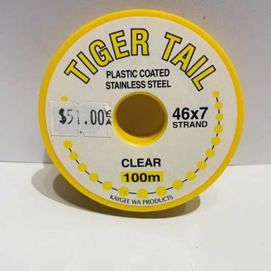 Tiger Tail Flexible Wire (Kaygee Product) 100m - 46 x 7 Clear Thin