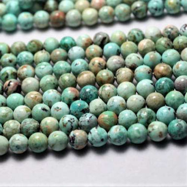 Authentic RARE! Peruvian Turquoise Gemstones Beads Round 8mm - 10 pcs