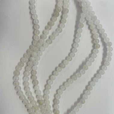 White Jade Crystal Strand 15 inches Round Bead Select a size - Beadsy Beads