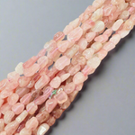 Authentic Madagascar Rose Quartz Potato Tumbled Nugget Gemstones Bead 8-10-15.5" Strand