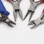 Carbon Steel Jewelry Plier Sets, including Wire Cutter Plier, Round Nose Plier, Side Cutting Plier and Crimping Plier