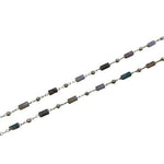 18kt Plated Gold Chain - Mix Agate Beaded - 50cm - Beadsy Beads