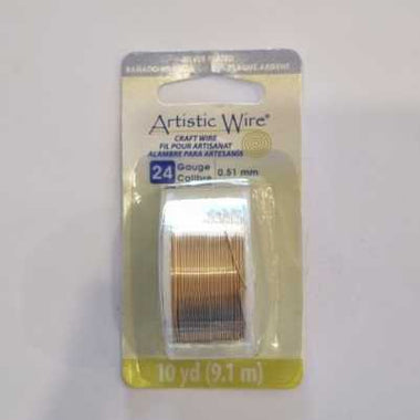 Artistic Wire Silver Plated (Gold) - 24 Gauge