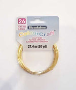 Beadalon ColourCraft Silver Plated Wire (Gold) - 26 Gauge